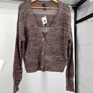 Buckle Daytrip Knit Brown Knit Cardigan Sweater, Size XS